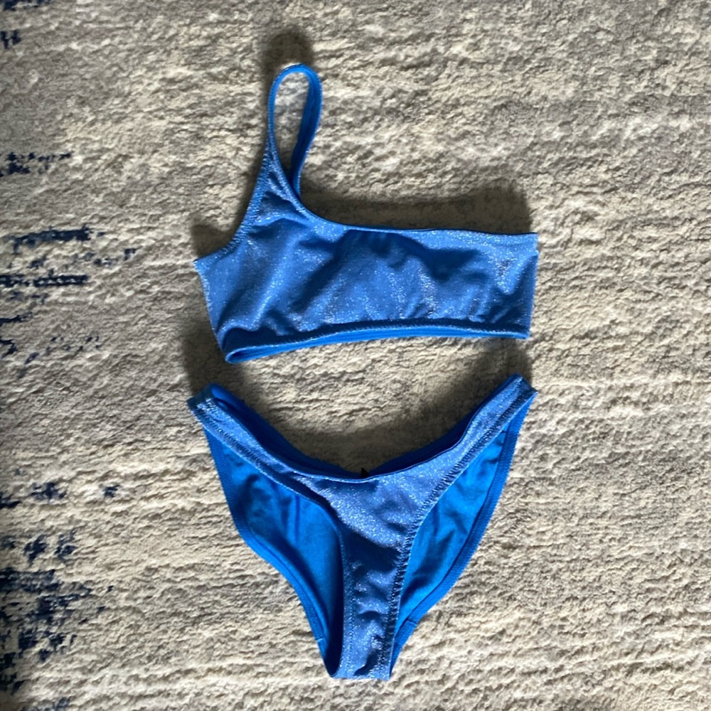 Triangl Swimwear Melrose One Shoulder Marina Sparkle Bikini Set